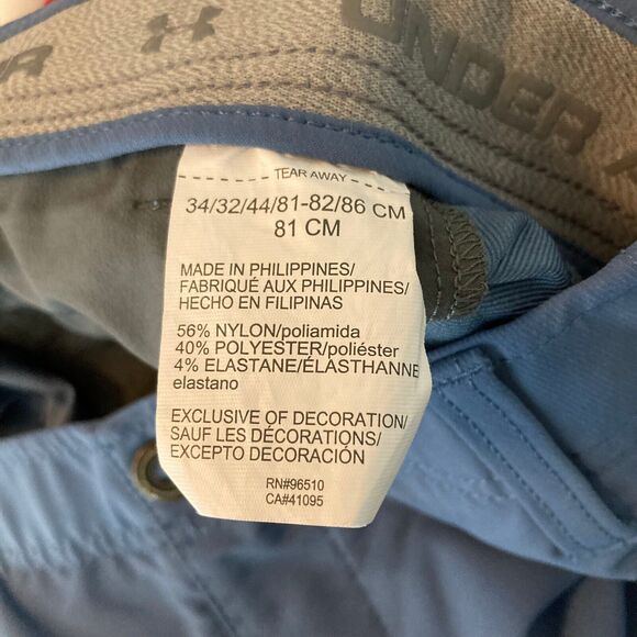 Under Armour Pants Mens Sz 34 Periwinkle Blue Knit Slim‎ Fit Stretch Golf - Picture 14 of 15